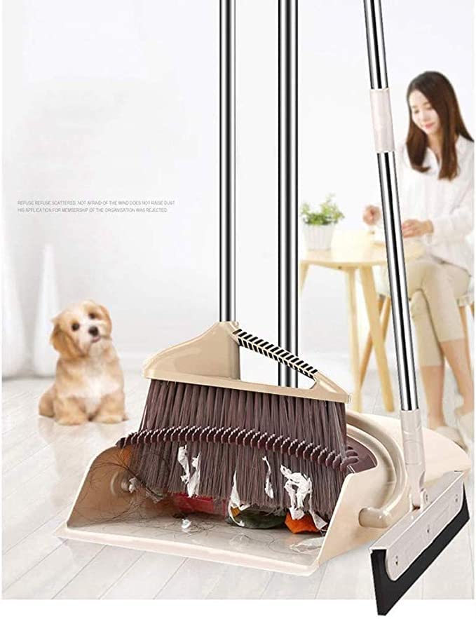 Mammoth Household Broom Foldable Garbage Bucket Plastic Broom Quick Sweeping Standing Sweep Set with Broom Multicolored - Image 4