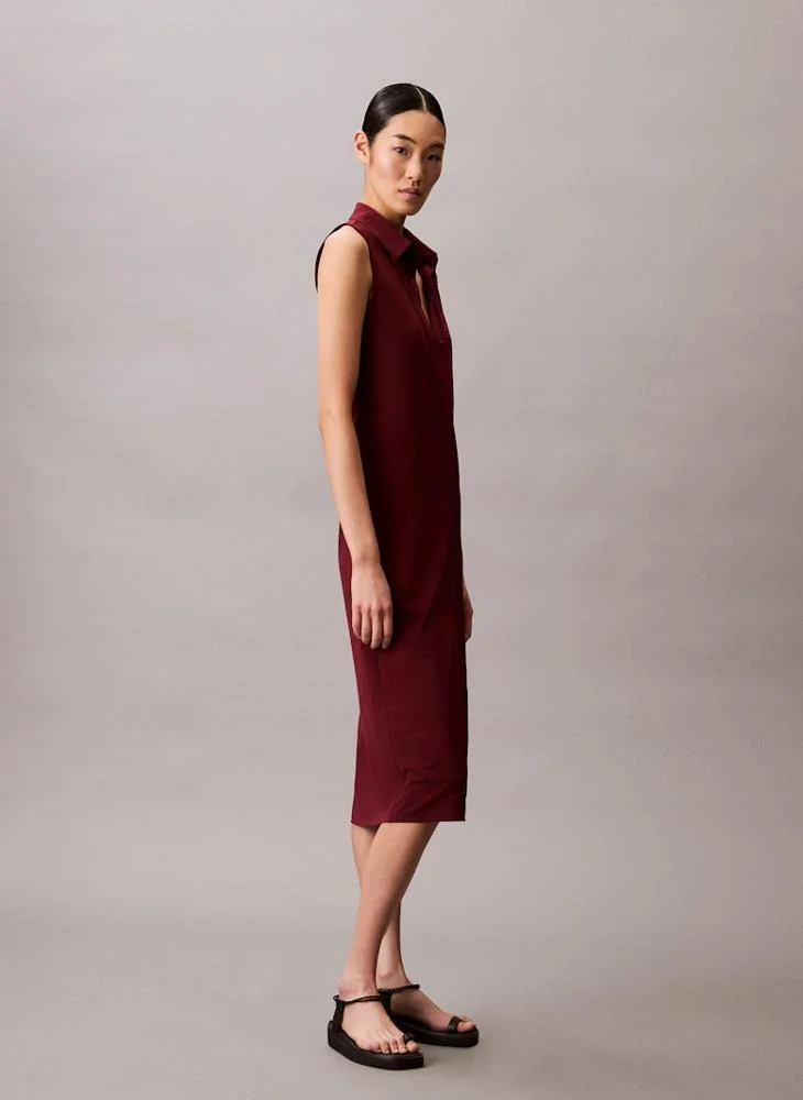 CALVIN KLEIN Sleeveless Midi Shirt Dress