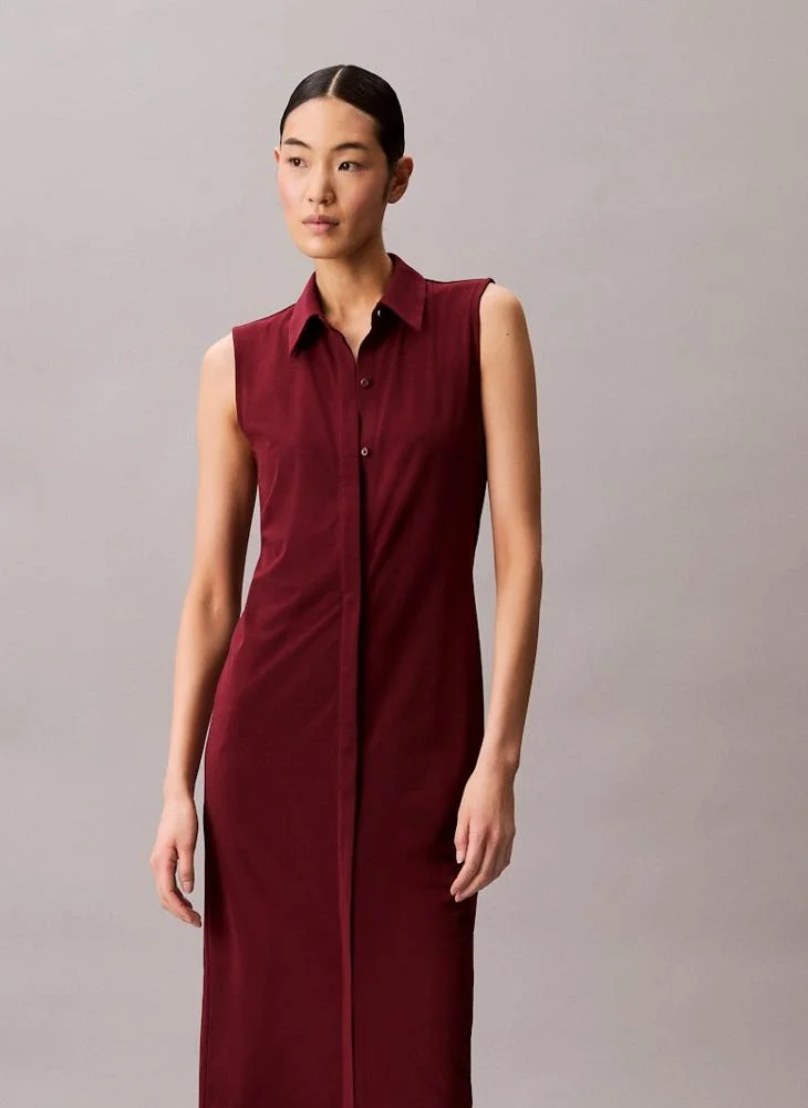 CALVIN KLEIN Sleeveless Midi Shirt Dress