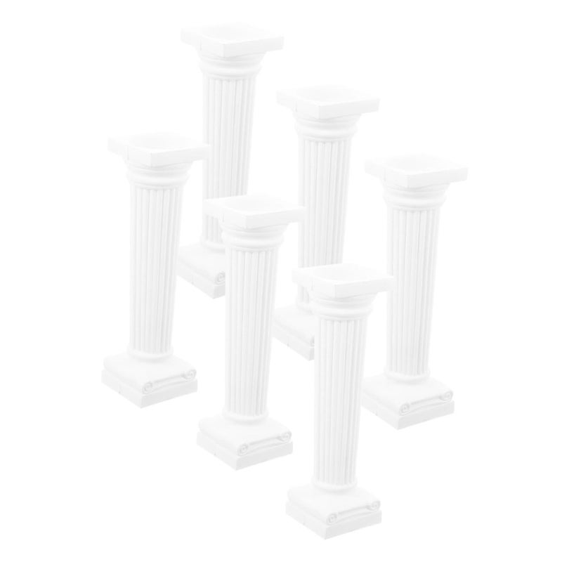 6 Roman Column Pillars Greek Pillar Arch Decor White Table Photo Prop - Image 2