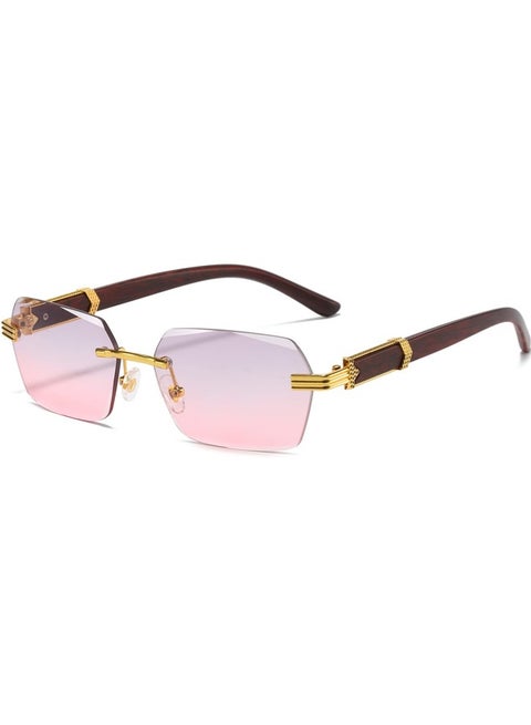 Retro Rimless Vintage Sunglasses – UV400 Protection Unisex Square Tinted Glasses for Men & Women