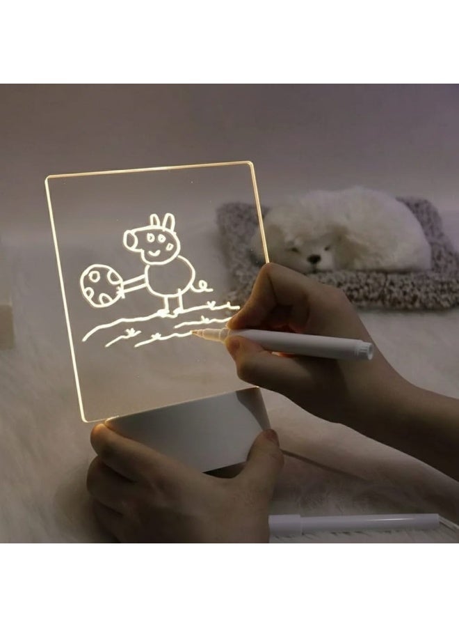 3D Creative LED Acrylic Message Board Night Light with Pen | Soft Warm Glow USB Powered Rewritable Writing Lamp for Birthday, Valentine & Holiday Gifts - Image 4