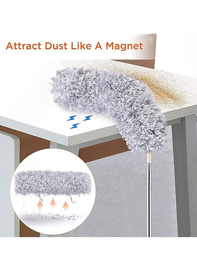 Aikenn - Dust Collector Kit 6Pcs Retractable Ceiling Fan Dust Collector High Reach Duster Sets with Long Handle Reusable Bendable Washable Lightweight Duster for Cleaning Ceiling Fans Crevices and Cars - Image 1