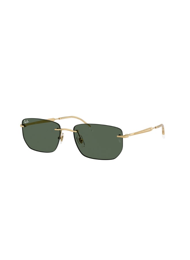 راي بان Unisex Ray-Ban RB3768 001/71 Unisex's Rimless Irregular Sunglasses - Lens Size: 56 mm - Image 1