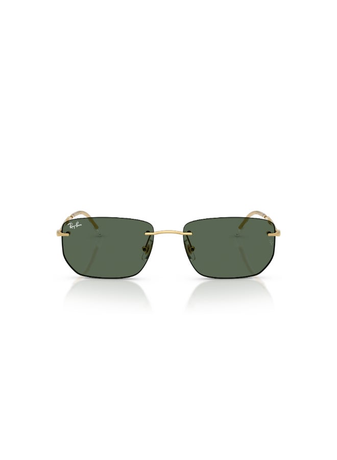 راي بان Unisex Ray-Ban RB3768 001/71 Unisex's Rimless Irregular Sunglasses - Lens Size: 56 mm - Image 2
