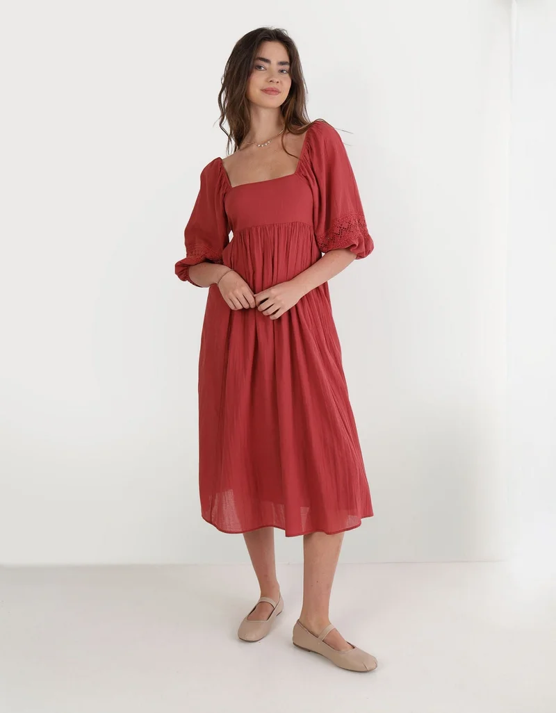 Aerie  Aerie Crochet Midi Dress for Women | Best Price UAE