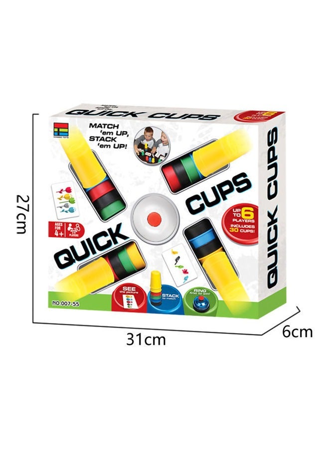Quick Stacking Cups Game - 2-6 Players, 24 Color Cards, Puzzle Tabletop Challenge  - Image 2