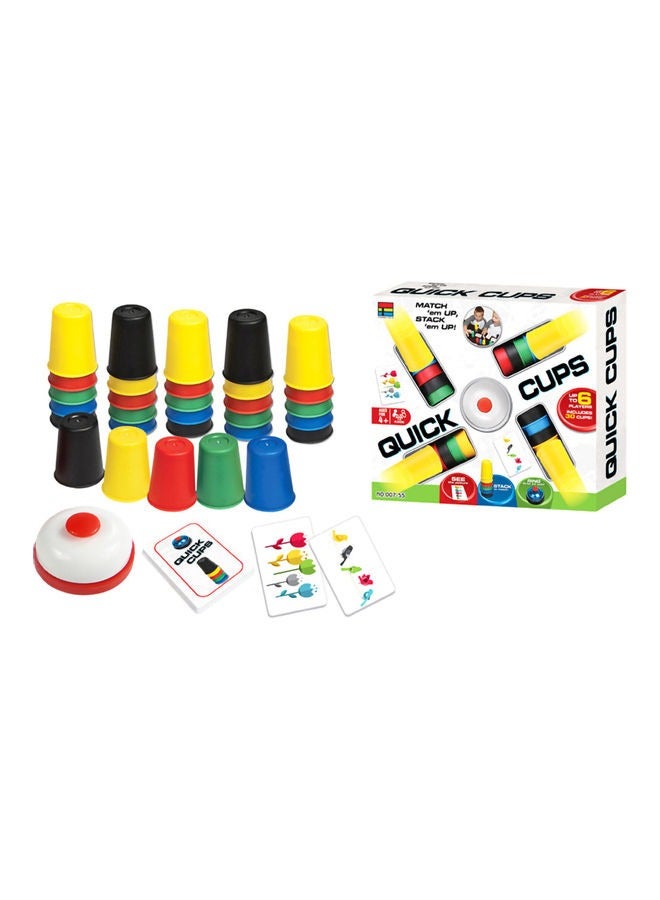 Quick Stacking Cups Game - 2-6 Players, 24 Color Cards, Puzzle Tabletop Challenge  - Image 1