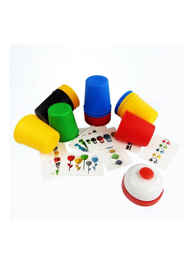 Quick Stacking Cups Game - 2-6 Players, 24 Color Cards, Puzzle Tabletop Challenge  - Image 3