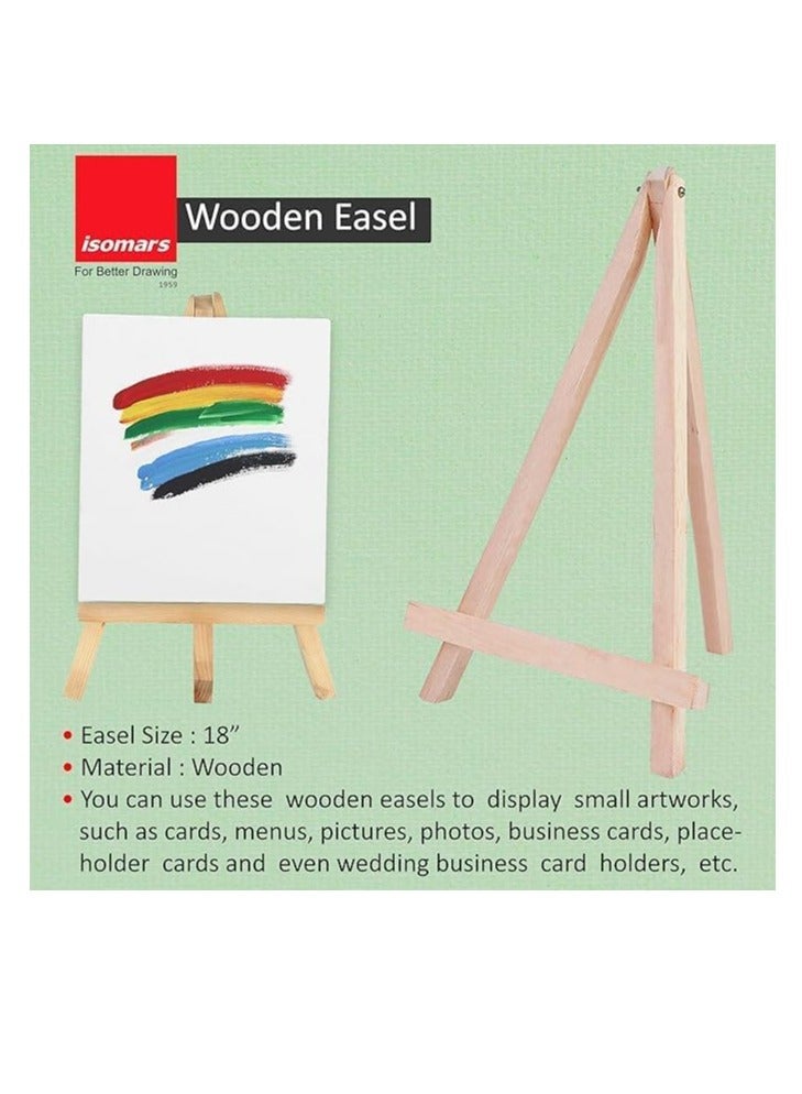 Isomers Isomars Artist Coloring Kit with 18" Wooden Easel, Canvas, Six CANVAA Poster Colours, Small Palette, Round and Flat Brushes Kit - Image 4