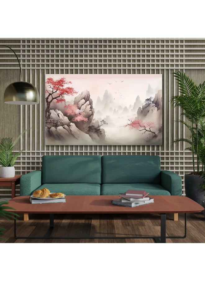Walliv Sakura Serene /Serene Symphony Artwork Wall Art Canvas Painting 150x100 cm.  - Image 1