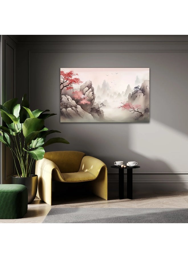 Walliv Sakura Serene /Serene Symphony Artwork Wall Art Canvas Painting 150x100 cm.  - Image 2