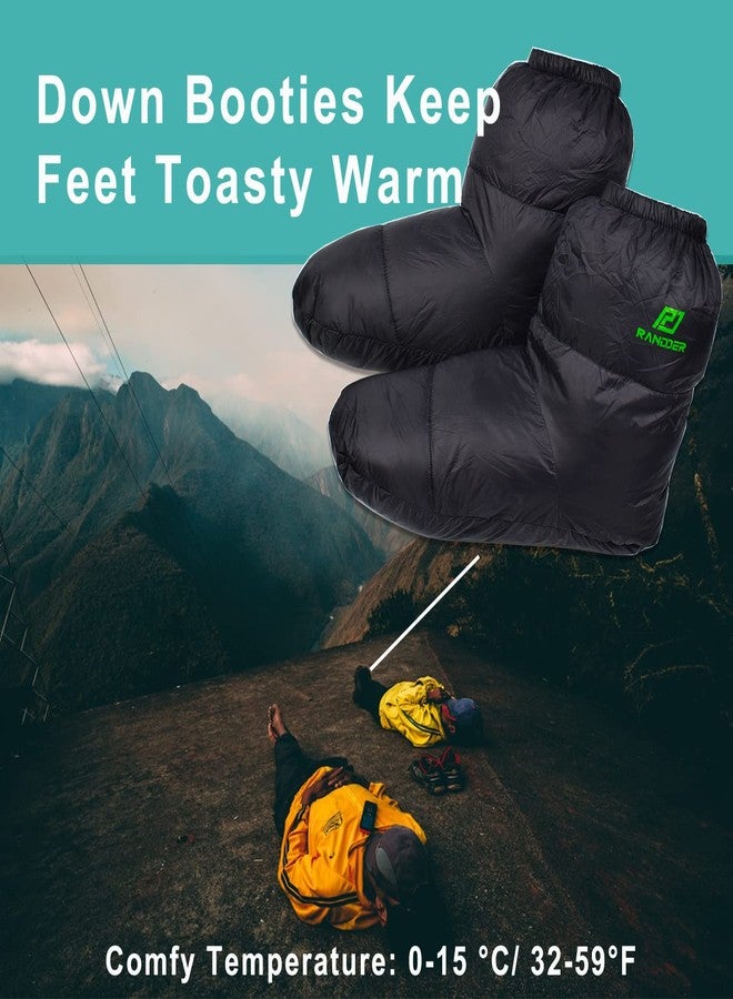 RANDDER Down Boots Warm Socks for Women Men Ultralight Sleeping Socks for Camping Backpacking Soft and Cozy Camping Sleeping Bag Tent Down Slippers Foot Warmer - Image 2