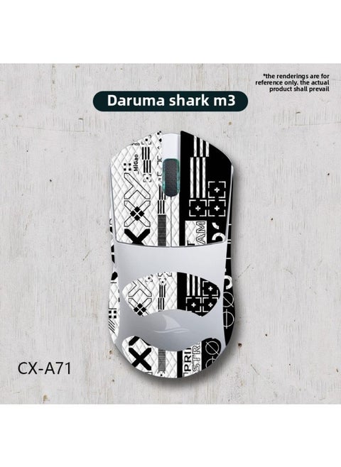 Applicable Mouse Anti-slip Stickers Darmoshark Damo Shark M3 Special Side Sweat-absorbing Protective Stickers Full Set Of Palm-Color:Damo Shark M3-CX-A71/White Diamond-all Inclusive
