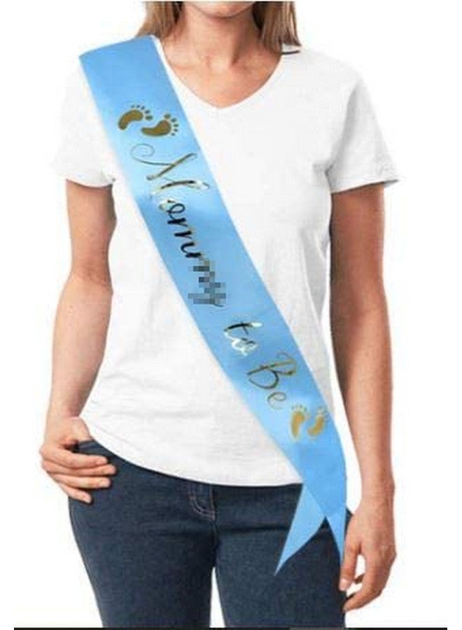 Milcraft Baby Shower Decorations Light Blue Sash for Mom-to-be and Daddy Tinplate Badge, 2 Piece Set - Image 2