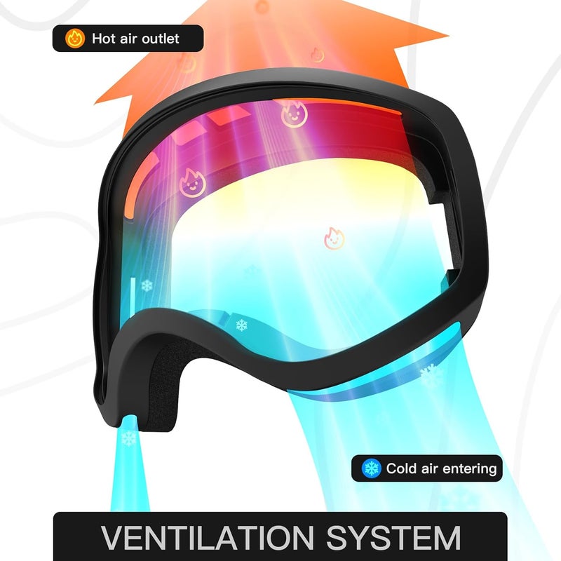 LOEO Kids Ski Goggle, Snow Ski Goggles for Kids Youth Teens Boys and Girls from 5-14 - Image 3