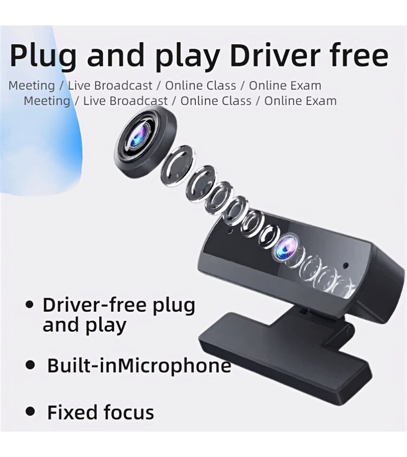 كاميرا ويب خارجية بدقة HD 1080P مع ميكروفون مدمج، تعمل بتوصيل USB والتشغيل الفوري لأجهزة الكمبيوتر المكتبية والمحمولة، للبث المباشر، باللون الأسود موديل MTV1 - Image 5