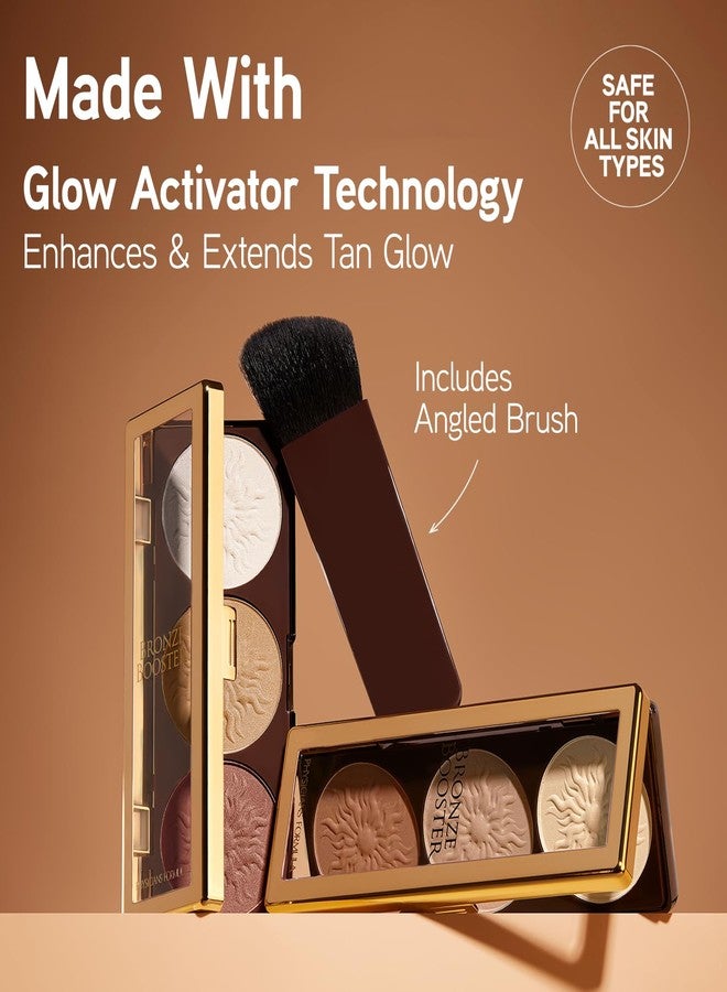 Physicians Formula Bronze Booster Highlight & Contour Palette with Brush, Blendable & Buildable Finish - Shimmer Glow - Image 2