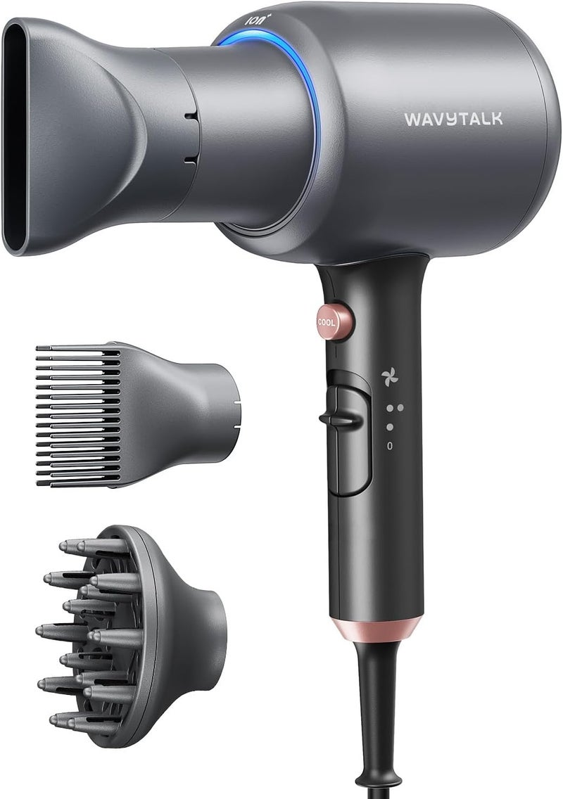 Wavytalk Ionic Hair Dryer Blow Dryer with Diffuser & Comb - Image 1