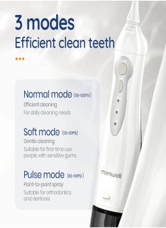 Mornwell Oral Irrigator USB Rechargeable Water Flosser Portable Dental Water Jet 300ML Water Tank Waterproof Teeth Cleaner Plus Travel Bag  - Image 2