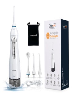 Mornwell Oral Irrigator USB Rechargeable Water Flosser Portable Dental Water Jet 300ML Water Tank Waterproof Teeth Cleaner Plus Travel Bag  - Image 1