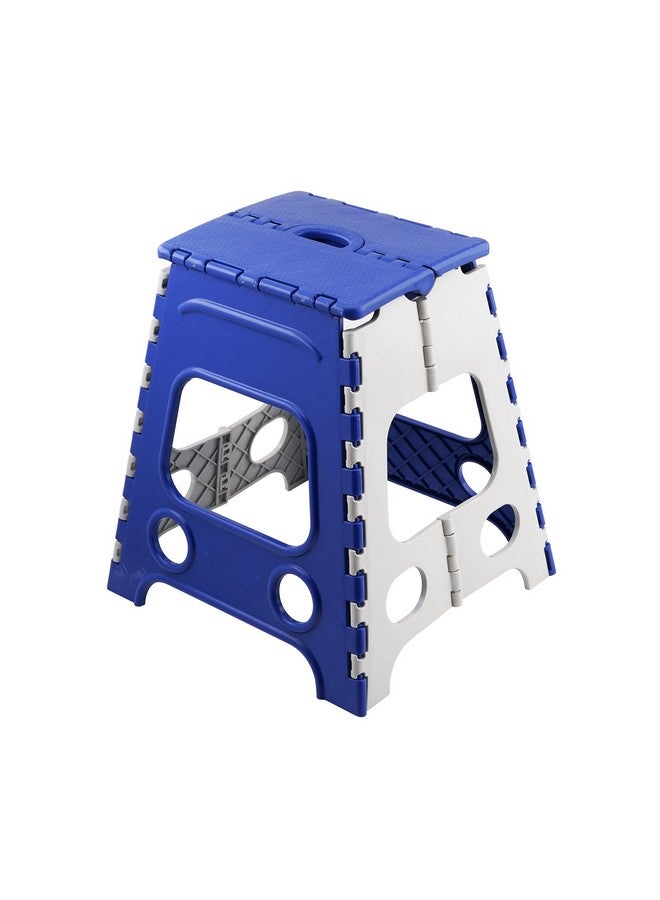 Primelife Primelife 18 Inches Super Strong Folding Step Stool for Adults and Kids, Kitchen Stepping Stools, Garden Step Stool Kitchen Stool (Blue - White)  - Image 1