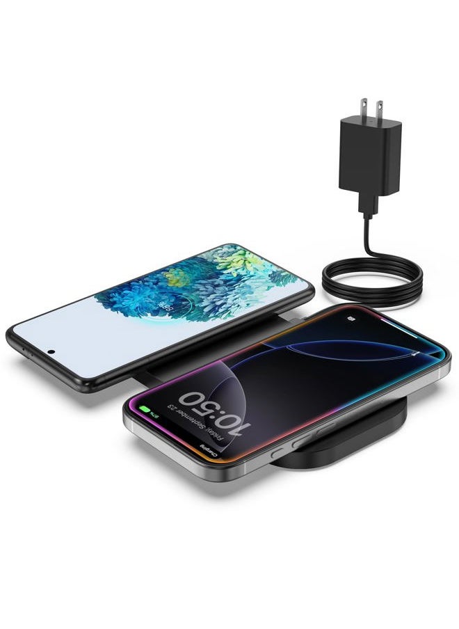 TAMOXI - Wireless Charger, 10W Max Dual Charging Pad for iPhone 15/14/14 Plus/13 Pro Max/Pro/Mini/12/11, Airpods 3/2/Pro, Samsung S22/S21, QC 24W Adapter, Charging Adapter - Image 1