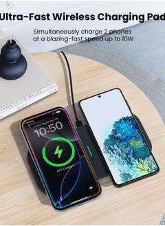 TAMOXI Wireless Charger, 10W Max Dual Charging Pad for iPhone 15/14/14 Plus/13 Pro Max/Pro/Mini/12/11, Airpods 3/2/Pro, Samsung S22/S21, QC 24W Adapter, Charging Adapter  - Image 2