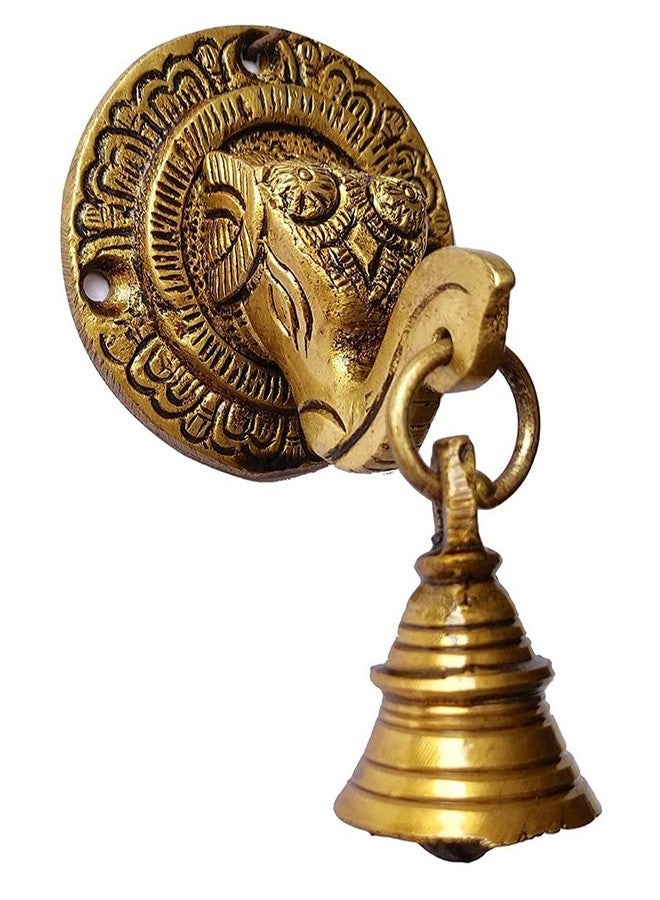 Generic Om Decor جرس وجه فيل معدني، 3 × 5، أصفر - Image 1