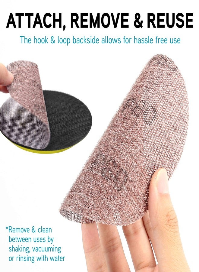 لوتفانسي أقراص صنفرة LotFancy مقاس 5 بوصات، 60 قطعة، ورق صنفرة شبكي كاشط بدون غبار، بحبيبات 80 100 120 180 240 320، مناسب للسيارات والنجارة - ورق صنفرة دائري عشوائي ذو خطاف وحلقة - Image 2