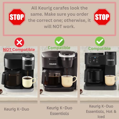 HAKANO Replacement 12-Cup Coffee Pot Carafe for Keurig K-Duo Essentials & K-Duo Essentials Hot & Cold Brewer Models (K-Duo ESSENTIALS) - Image 4