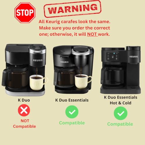 HAKANO Replacement 12-Cup Coffee Pot Carafe for Keurig K-Duo Essentials & K-Duo Essentials Hot & Cold Brewer Models (K-Duo ESSENTIALS) - Image 2