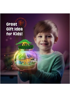 ESSEN Dinosaur Terrarium Craft Kit for Kids Gifts for Boys Night Light Up Terrarium Kit DIY Dinosaur Birthday Gift Toys for Boys Ages 4 5 6 7 8-12 Year Old Dinosaur Art Crafts Kit with Remote  - Image 5