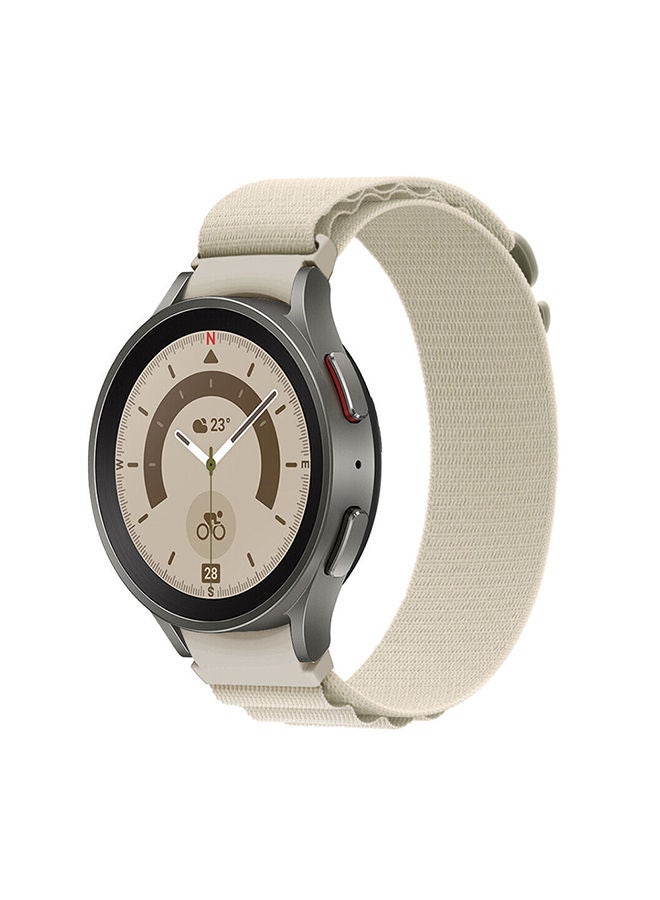 O Ozone Alpine Loop For Samsung Galaxy Watch 7 6 5 4 FE 40mm 44mm 45mm/Galaxy Watch 6 4 Classic 43mm 47mm 42mm 46mm    Strap with Metal G Hook - Starlight - Image 1