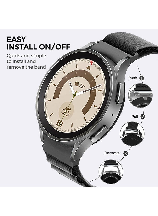 O Ozone Alpine Loop For Samsung Galaxy Watch 7 6 5 4 FE 40mm 44mm 45mm/Galaxy Watch 6 4 Classic 43mm 47mm 42mm 46mm    Strap with Metal G Hook - Starlight - Image 5