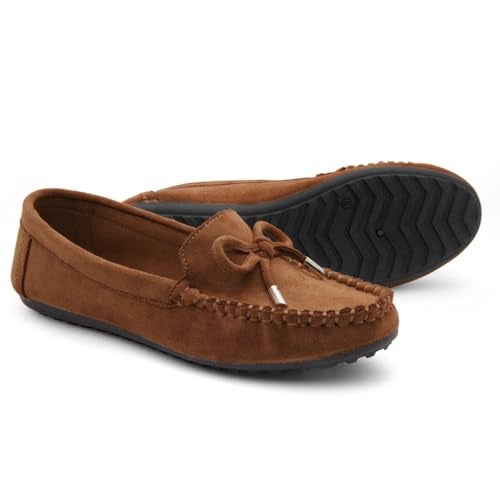 Herstyle Loafers for Women – Slip-On Business Flats Shoes | Dressy Casual Walking Flats with Memory Foam Insole | Lightweight & Comfortable Moccasins for Office & Travel, 2024Cognac, Size 5.0, Canal - Image 2