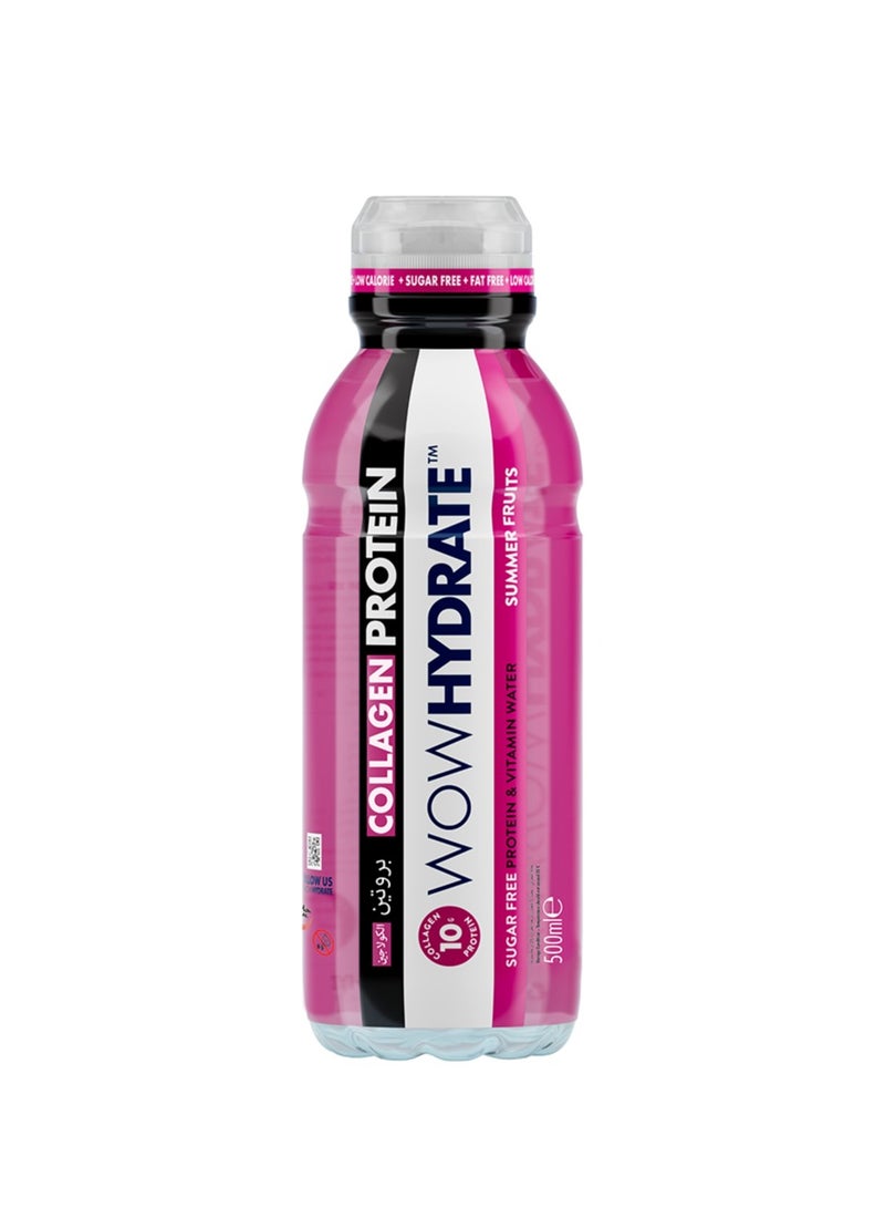 WOW Hydrate Protein Water Summer Fruits 500ml - Image 1