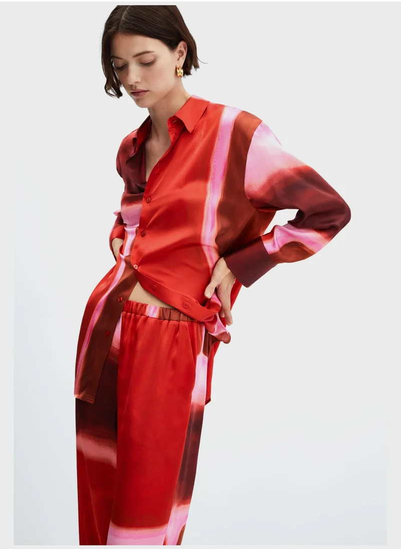 مانجو Color Block High Waist Pants