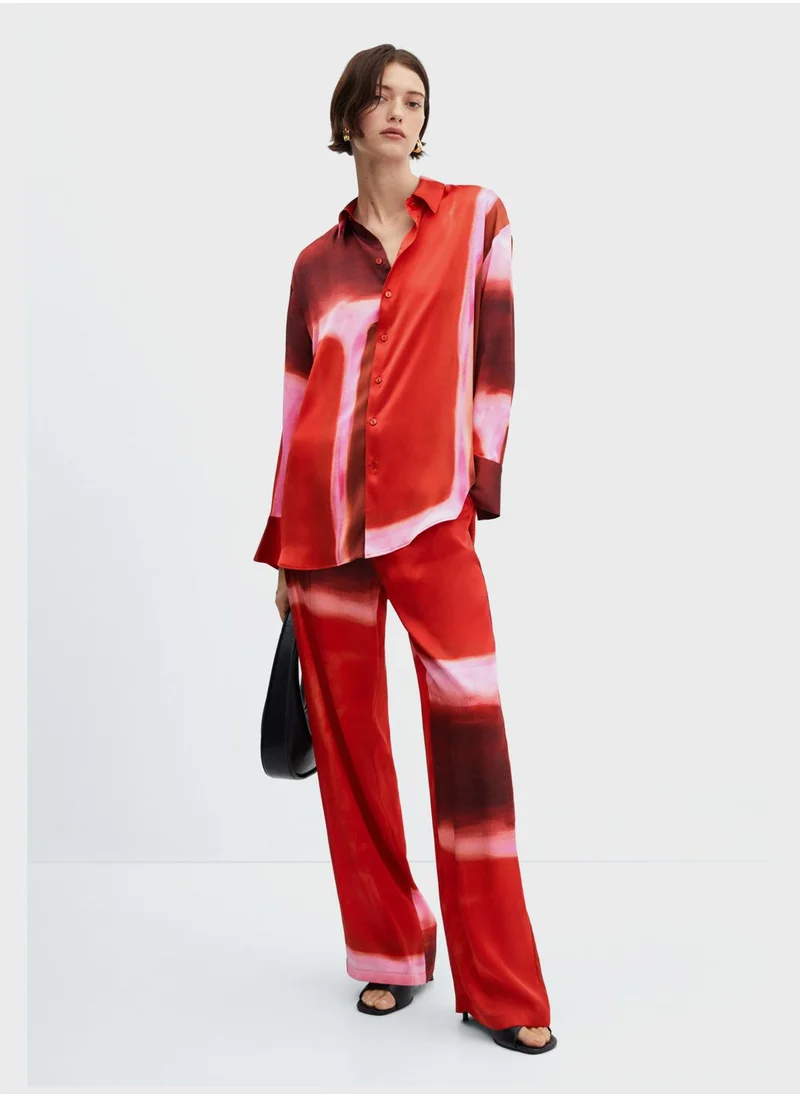 مانجو Color Block High Waist Pants