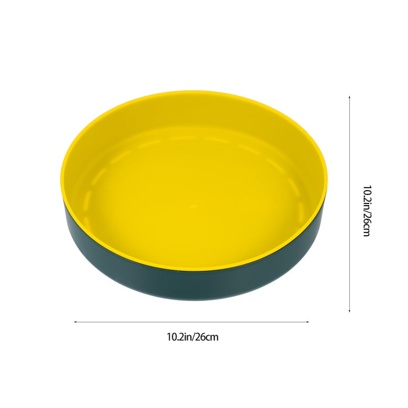 2 pcs Draining Shelf Rotating Storage Rack Kitchen Organizer Seasoning Rack (Green Yellow) - Image 3