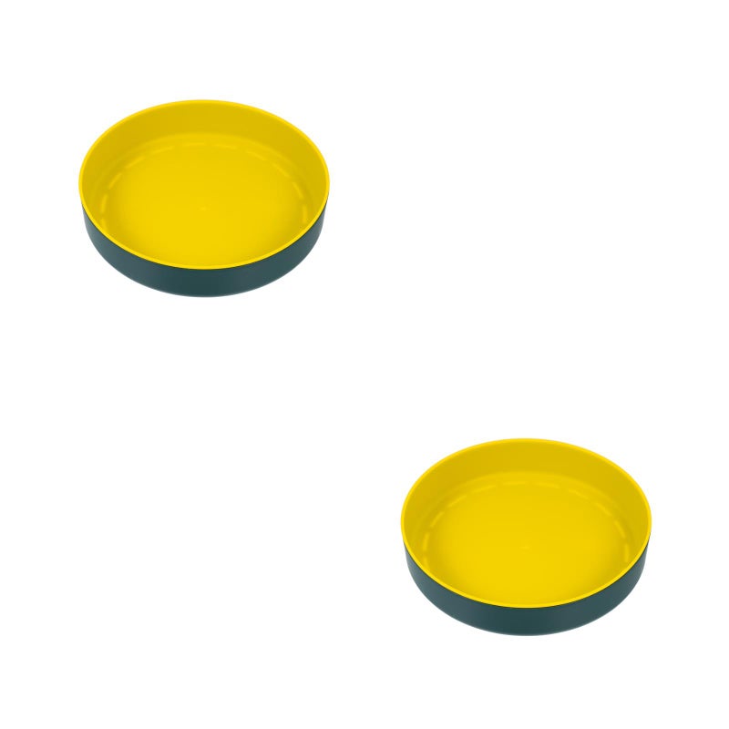 2 pcs Draining Shelf Rotating Storage Rack Kitchen Organizer Seasoning Rack (Green Yellow) - Image 1