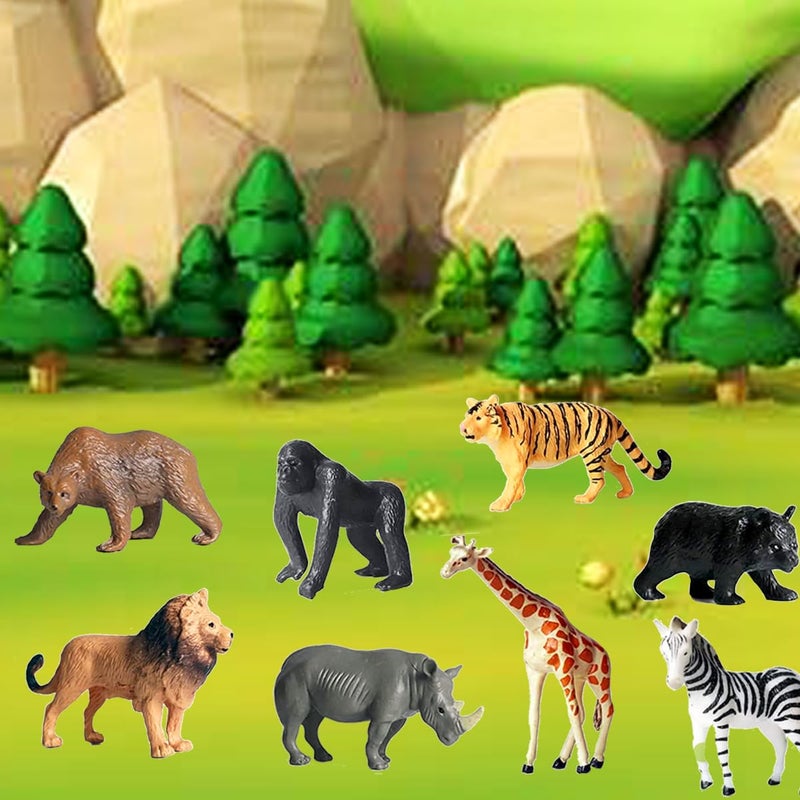 Yowlieu 12 Pcs Figures Toys Realistic Mini Safari Zoo Animal Figurines, Plastic Learning Educational Playset Animal Themed Party Supplies Cake Topper Ornaments for Easter Egg Birthday Christmas - Image 5