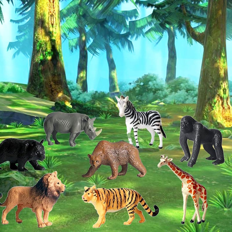 Yowlieu 12 Pcs Figures Toys Realistic Mini Safari Zoo Animal Figurines, Plastic Learning Educational Playset Animal Themed Party Supplies Cake Topper Ornaments for Easter Egg Birthday Christmas - Image 4