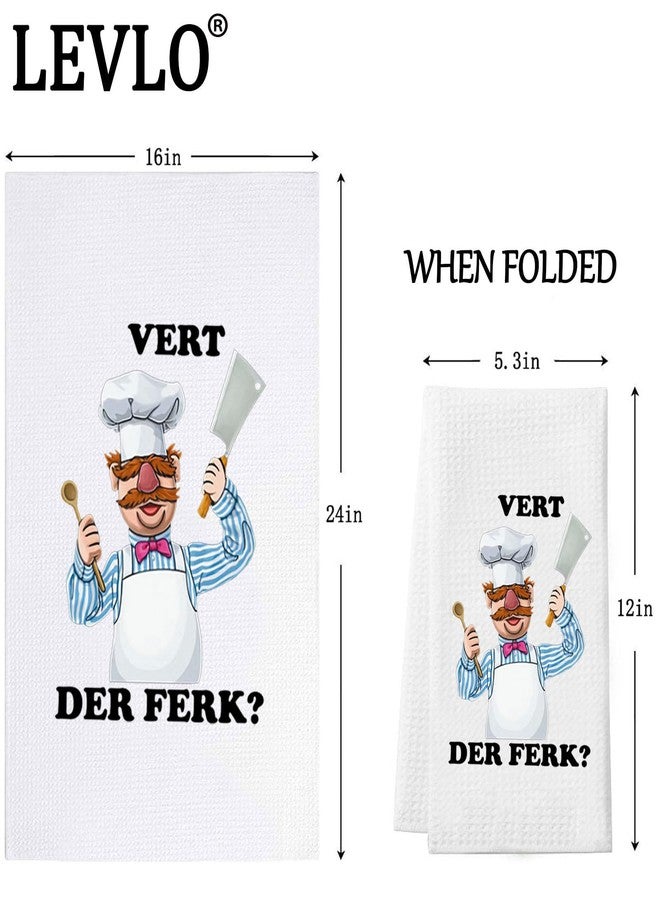 LEVLO Swedish Chef Kitchen Towel - Vert Der Ferk Chefs Dish Towels Housewarming Gift (Vert Der Ferk Towel) - Image 2