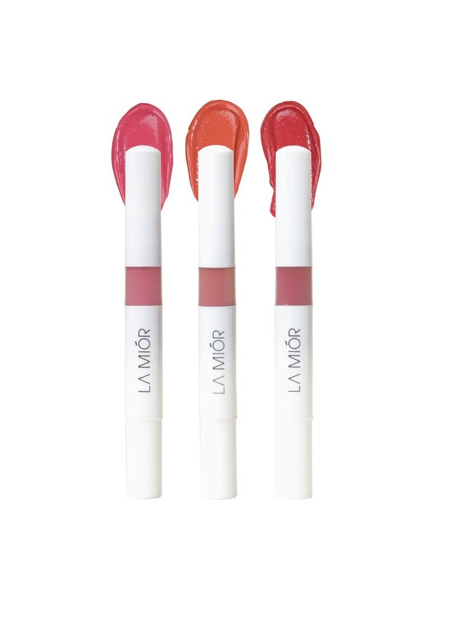 LAMIOR Peptide Glaze Lip Balm Combo - 3 in 1 Formula for Glossy Shine, Healing & Nourishment for Dry Dark & Pigmented Lips with Shea Butter, Non Sticky Lip Balm for Women, (Maple Glaze, Pack of 3) - Image 1