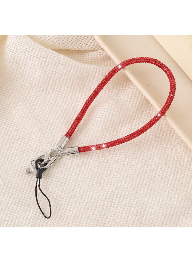 NIBEMINENT Super Cute Beaded Phone Charm – Trendy Phone Chain Wrist Strap, Shining Beads Chain Lanyard for Cell Phone