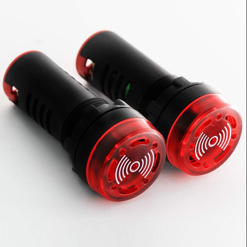 DIGITEN AC DC 12V 22mm Red LED Flash Alarm 80dB Indicator Light Lamp with Buzzer Pack of 2 - Image 5