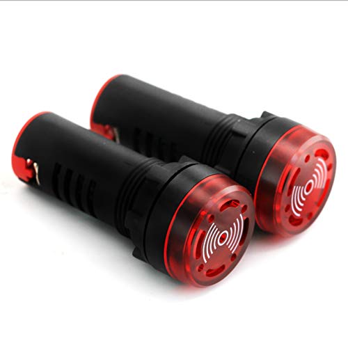 DIGITEN AC DC 12V 22mm Red LED Flash Alarm 80dB Indicator Light Lamp with Buzzer Pack of 2 - Image 3