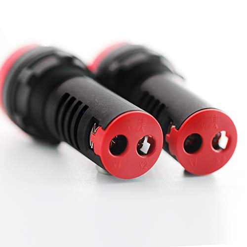 DIGITEN AC DC 12V 22mm Red LED Flash Alarm 80dB Indicator Light Lamp with Buzzer Pack of 2 - Image 2