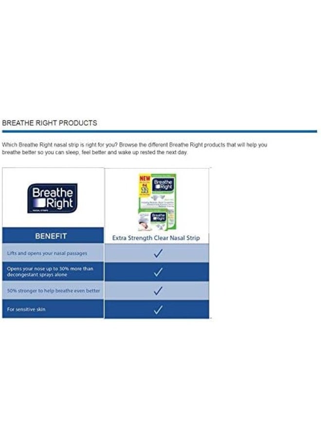 Breathe Right - Breathe Right Extra Strength Drug-Free Nasal Strips For Nasal Congestion Relief, 72 Count - Image 1